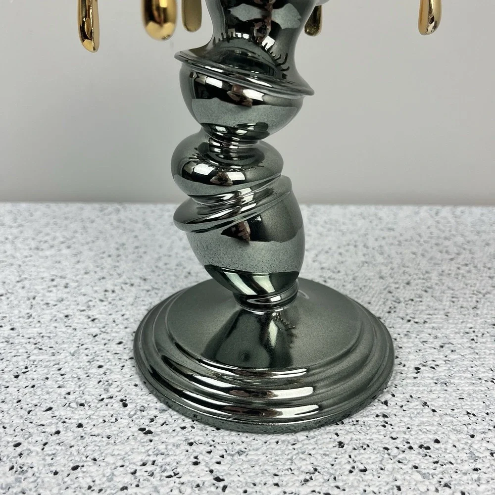 Bath‎ and Body Works 2021 Halloween Candle Holder Tilted Pillar Melting Metallic